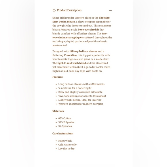 Oli & Hali Blue Star Print Blouse; Size L - Picture 4 of 12